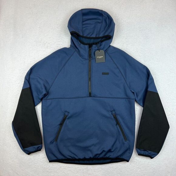 New NWT Mens Filson Granite Spire Blue Fleece Pullover Hoodie Sweatshirt Small‎ - Picture 1 of 4